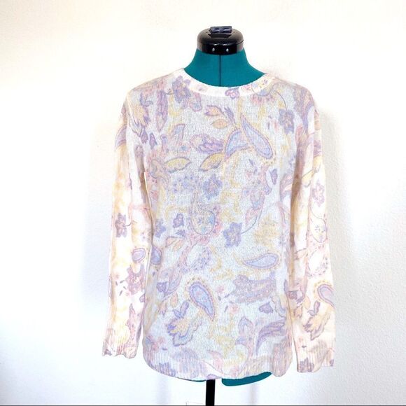 C By Bloomingdales 100% cashmere floral sweater - Picture 9 of 12